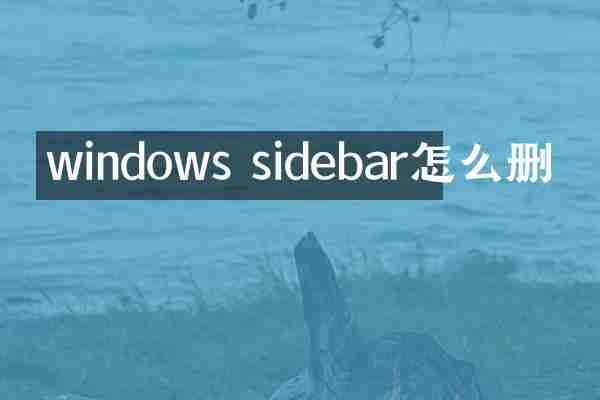 windows sidebar怎么删