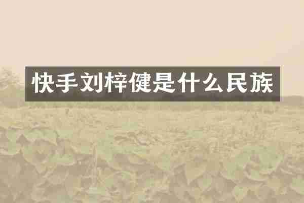 快手刘梓健是什么民族