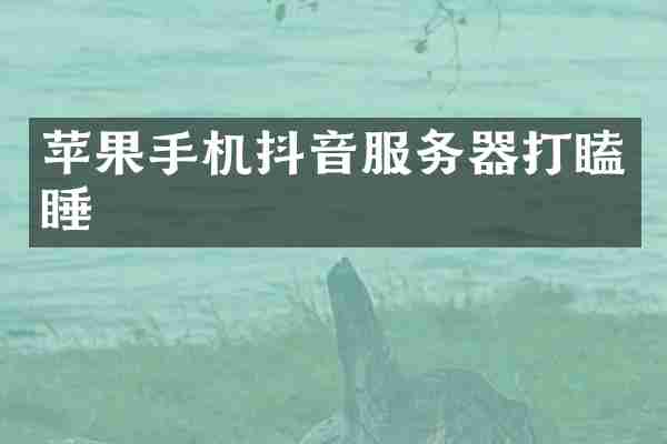 苹果手机抖音服务器打瞌睡