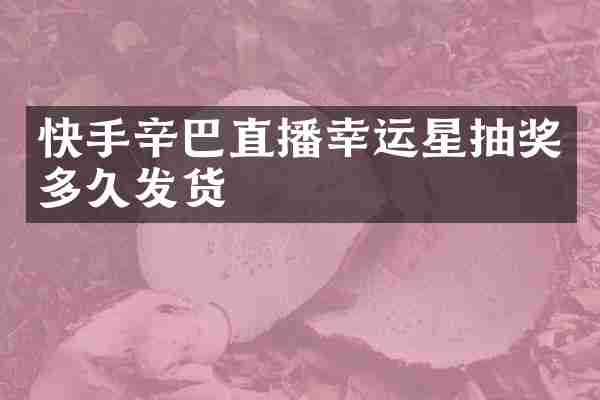快手辛巴直播幸运星抽奖多久发货