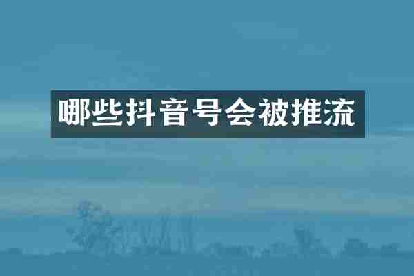哪些抖音号会被推流