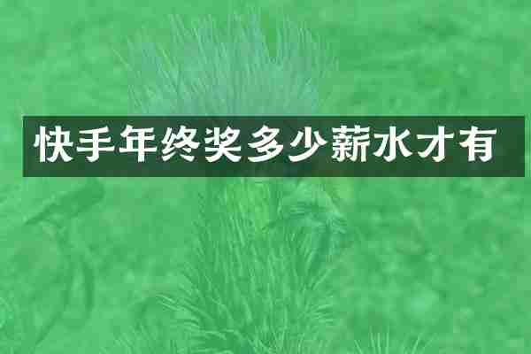快手年终奖多少薪水才有