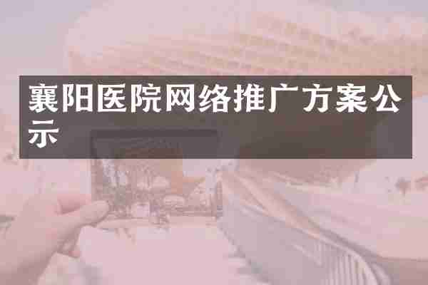 襄阳医院网络推广方案公示
