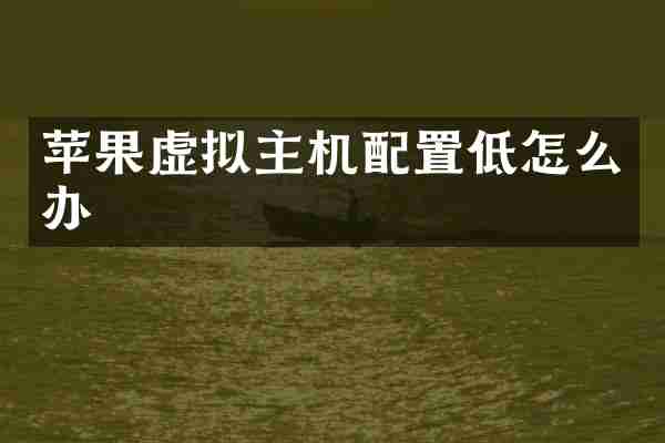 苹果虚拟主机配置低怎么办