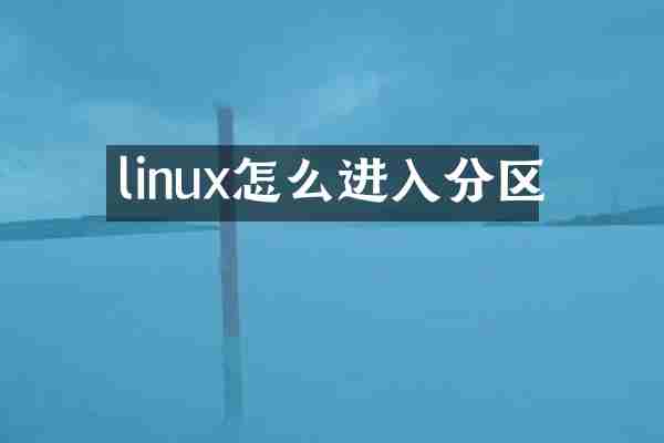 linux怎么进入分区