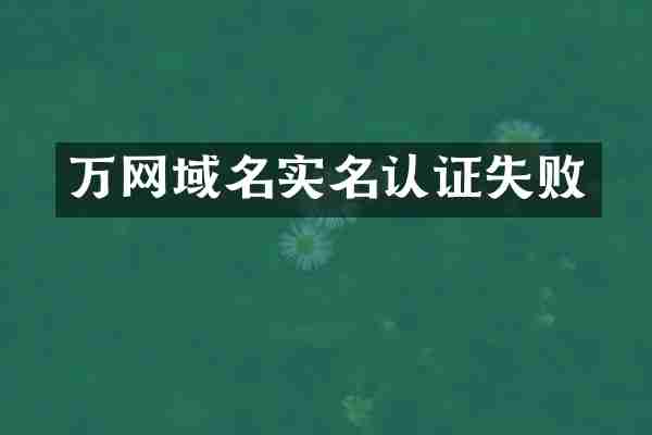 万网域名实名认证失败