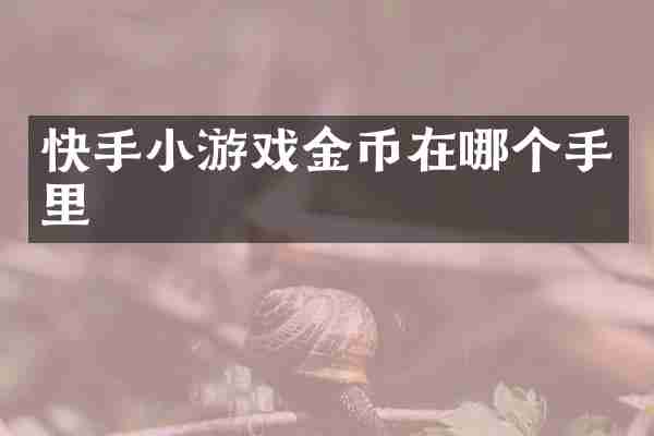 快手小游戏金币在哪个手里