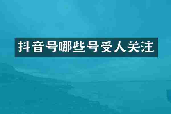抖音号哪些号受人关注
