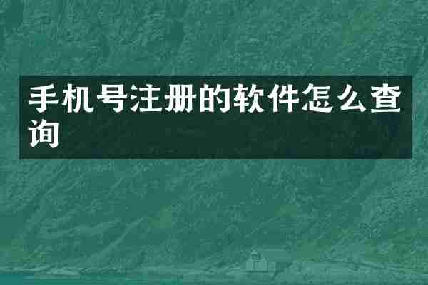 手机号注册的软件怎么查询