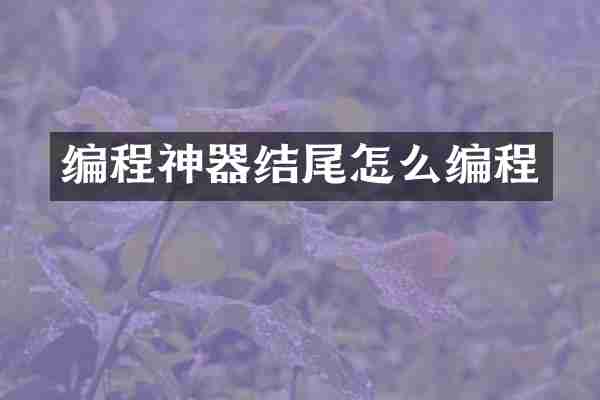 编程神器结尾怎么编程