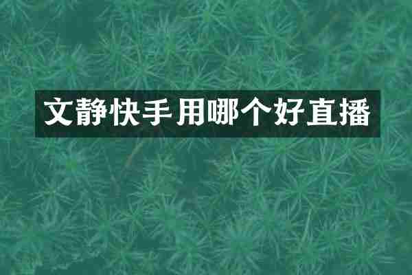 文静快手用哪个好直播