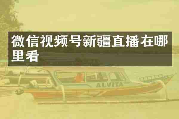 微信视频号新疆直播在哪里看