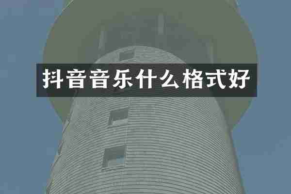 抖音音乐什么格式好