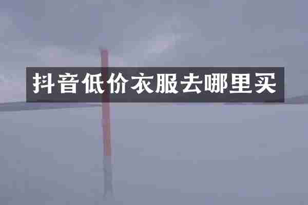 抖音低价衣服去哪里买