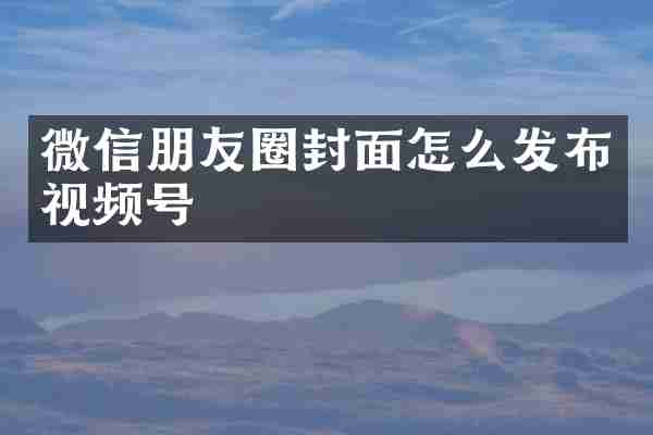 微信朋友圈封面怎么发布视频号