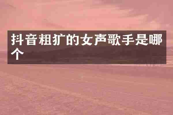 抖音粗犷的女声歌手是哪个