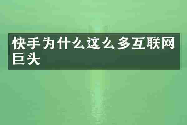 快手为什么这么多互联网巨头