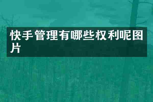 快手管理有哪些权利呢图片