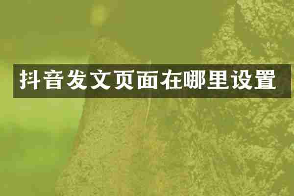 抖音发文页面在哪里设置