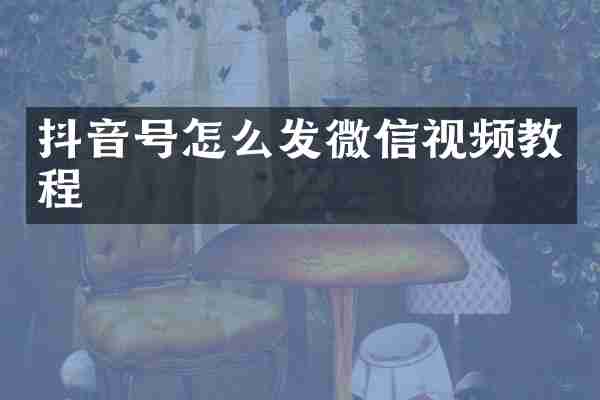 抖音号怎么发微信视频教程