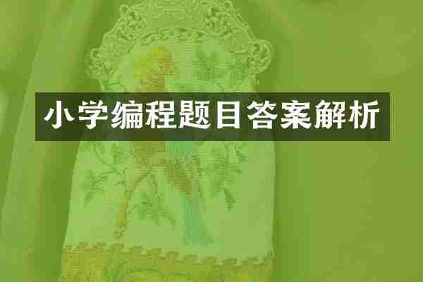 小学编程题目答案解析