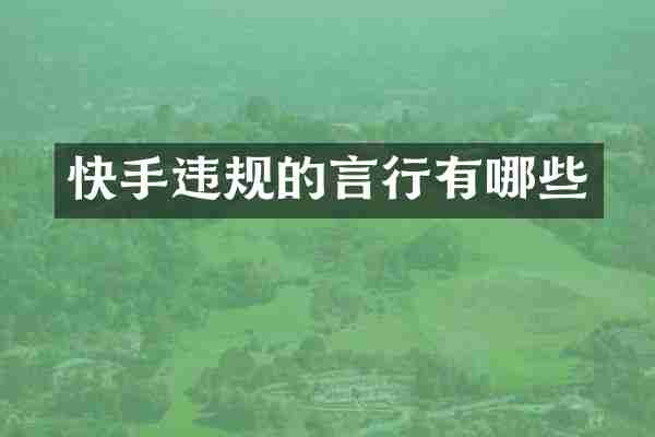 快手违规的言行有哪些