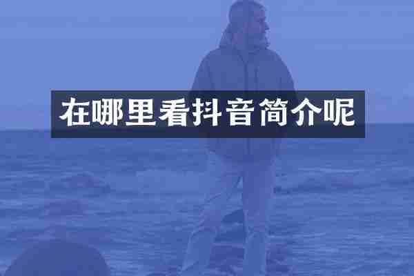 在哪里看抖音简介呢