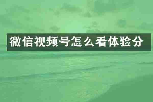 微信视频号怎么看体验分