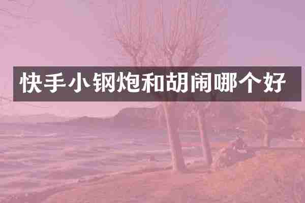 快手小钢炮和胡闹哪个好