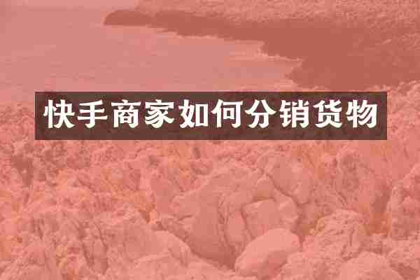 快手商家如何分销货物