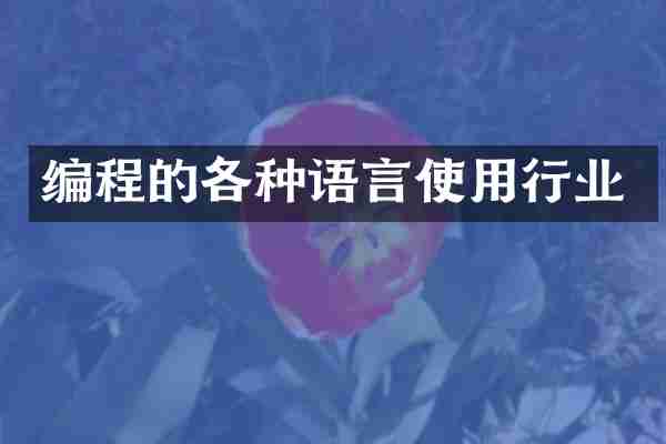 编程的各种语言使用行业