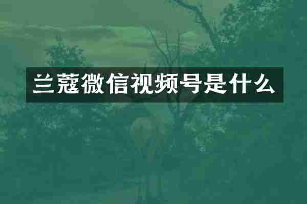 兰蔻微信视频号是什么