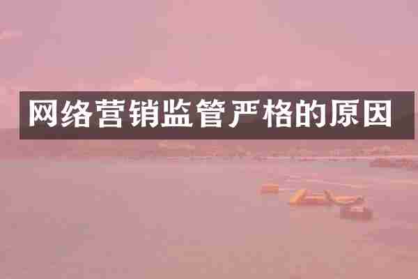 网络营销监管严格的原因