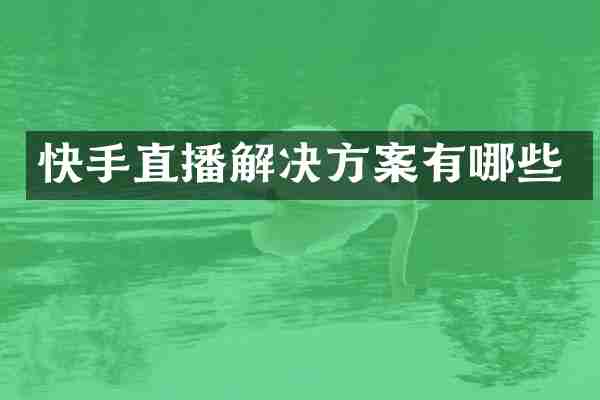 快手直播解决方案有哪些