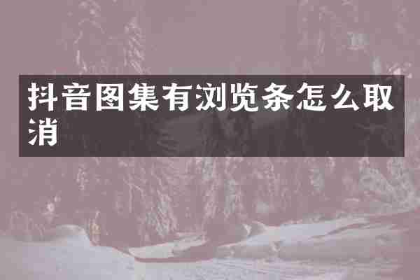 抖音图集有浏览条怎么取消