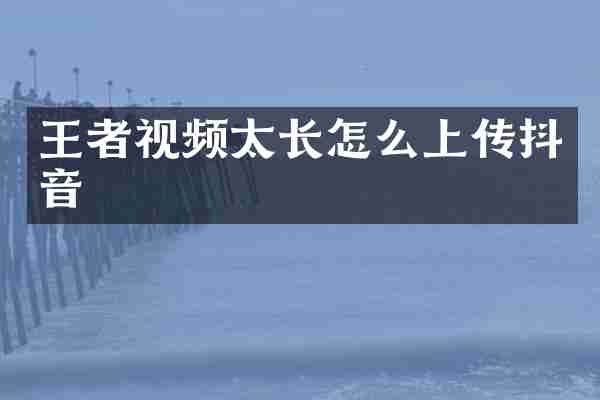 王者视频太长怎么上传抖音