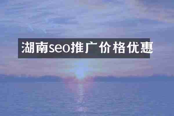 湖南seo推广价格优惠