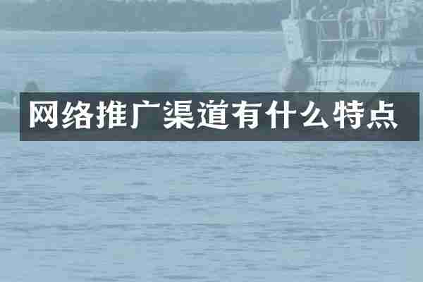 网络推广渠道有什么特点