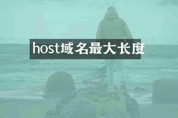 host域名最大长度
