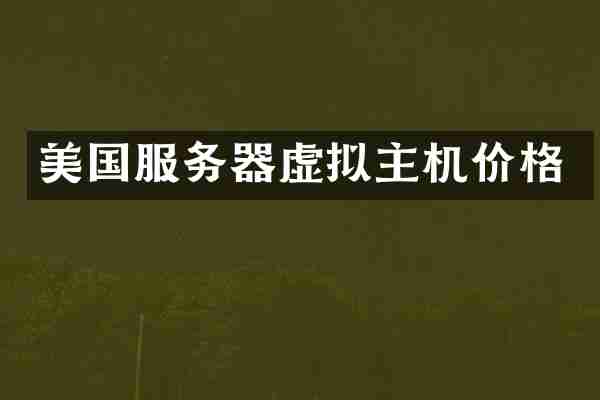 美国服务器虚拟主机价格