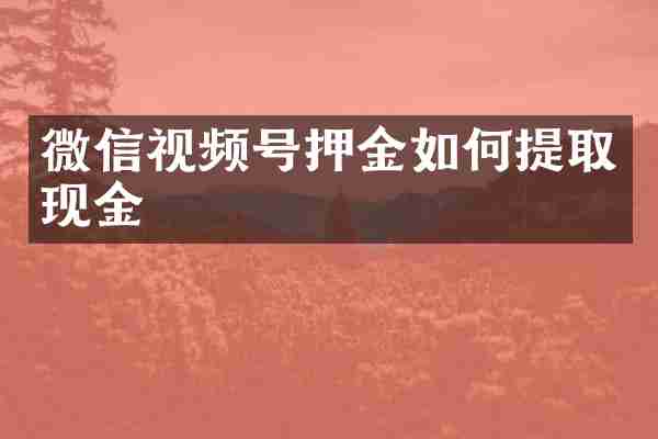 微信视频号押金如何提取现金
