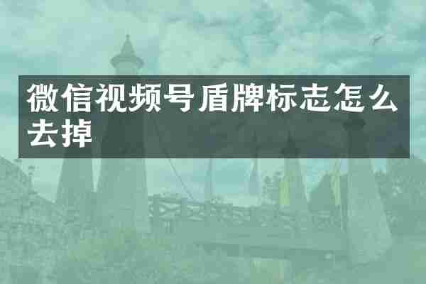 微信视频号盾牌标志怎么去掉