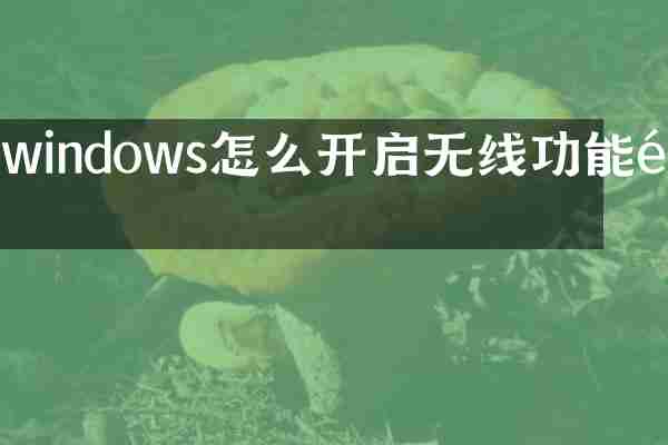 windows怎么开启无线功能键