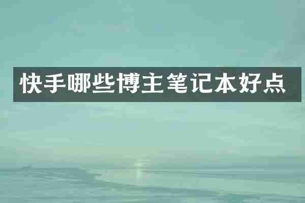 快手哪些博主笔记本好点