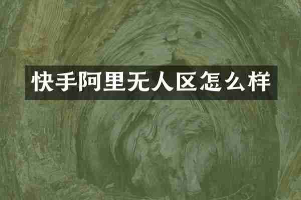 快手阿里无人区怎么样