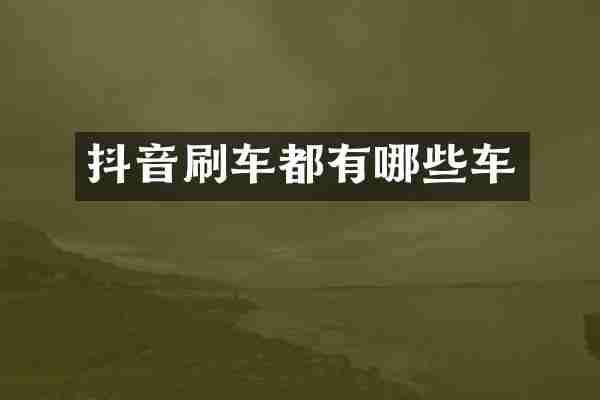 抖音刷车都有哪些车