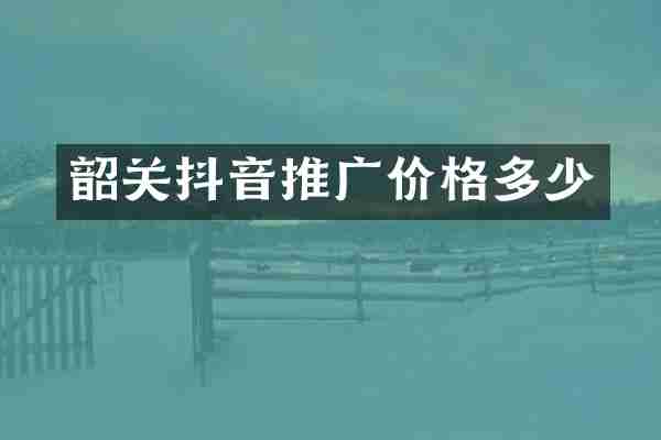 韶关抖音推广价格多少
