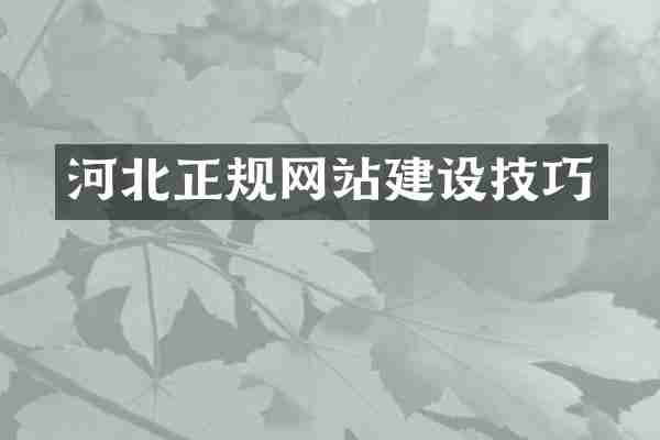 河北正规网站建设技巧