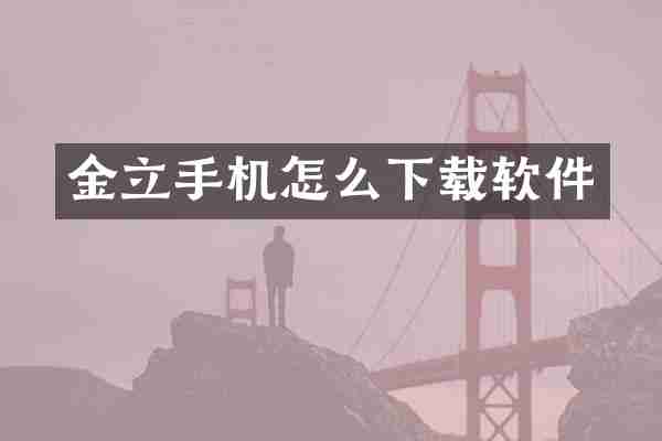 金立手机怎么下载软件