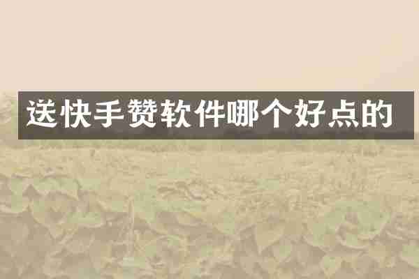 送快手赞软件哪个好点的